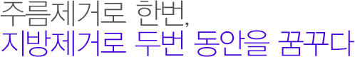 주름제거로 한번, 지방제거로 두번 동안을 꿈꾸다