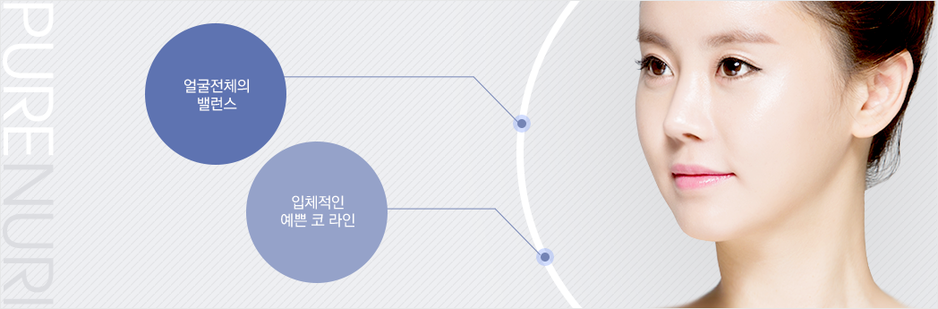 얼굴전체의 밸런스, 입체적인 예쁜 코 라인